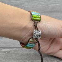 Impression Jasper Bracelet, with PU Leather, fashion jewelry & Unisex, multi-colored .5 Inch 