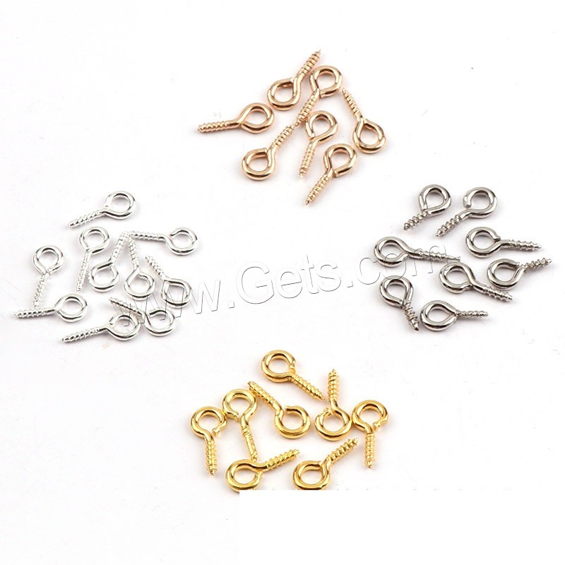 Iron Hooks Eye Screws Nail, plated, durable & different size for choice, more colors for choice, 100PCs/Bag, Sold By Bag