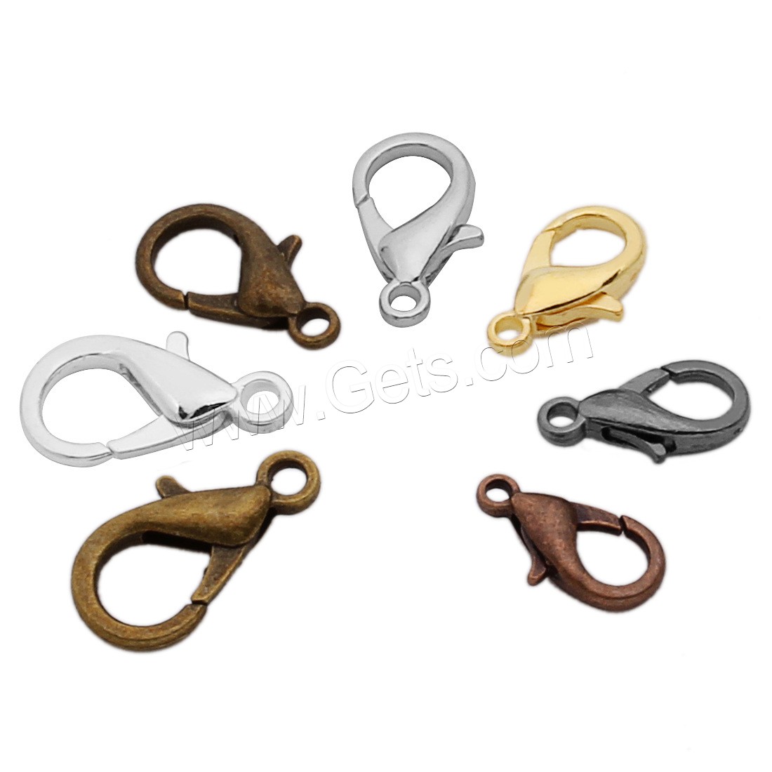 Zinc Alloy Lobster Clasp, plated, durable & different size for choice, more colors for choice, 100PCs/Bag, Sold By Bag