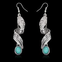 Boucle d'oreille en alliage Zinc turquoise, alliage de zinc, avec turquoise, Placage, bijoux de mode & pour femme, plus de couleurs à choisir Vendu par paire