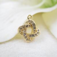 Rhinestone Brass Pendants, real gold plated, with rhinestone, 10*12mm Approx 1.2mm 