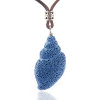 Lava Beads Necklace, with leather cord, plated & for woman 