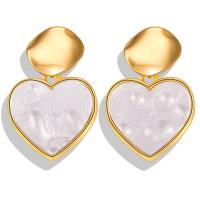Zinc Alloy Drop Earring, with Acrylic, fashion jewelry & for woman, golden, 25mm*40mm,25mm*40mm,20mm*45mm 