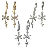Brass Earring Drop Component, high quality plated & with cubic zirconia 31mm 0.5mm,1mm 