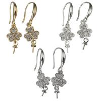 Brass Earring Drop Component, high quality plated & micro pave cubic zirconia 28mm 0.5mm,1mm 