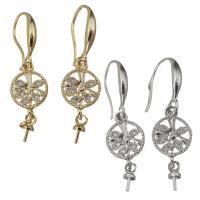 Brass Earring Drop Component, high quality plated & micro pave cubic zirconia 32mm 0.5mm,1mm 