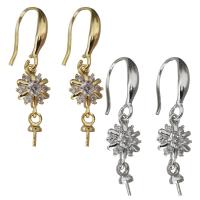 Brass Earring Drop Component, high quality plated & micro pave cubic zirconia 30mm 0.5mm,1mm 