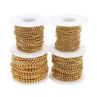 Stainless Steel Ball Chain, Round, gold color plated Approx 
