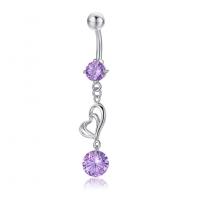 Brass Piercing Barbell, with 316L Stainless Steel, plated, micro pave cubic zirconia & for woman 
