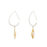 Zinc Alloy Drop Earring, with ABS Plastic Pearl, plated, handmade & for woman 