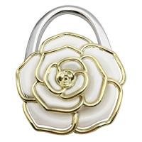 Zinc Alloy Bag Hanger, with Plastic, Flower, plated, portable & Collapsible & anti-skidding 