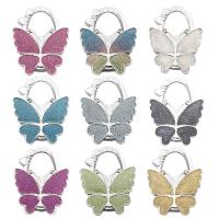 Zinc Alloy Bag Hanger, with Plastic, Butterfly, silver color plated, portable & Collapsible & anti-skidding 