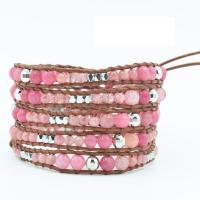 Gemstone Wrap Bracelet, with PU Leather, fashion jewelry & Unisex & , 4,6mm Inch 