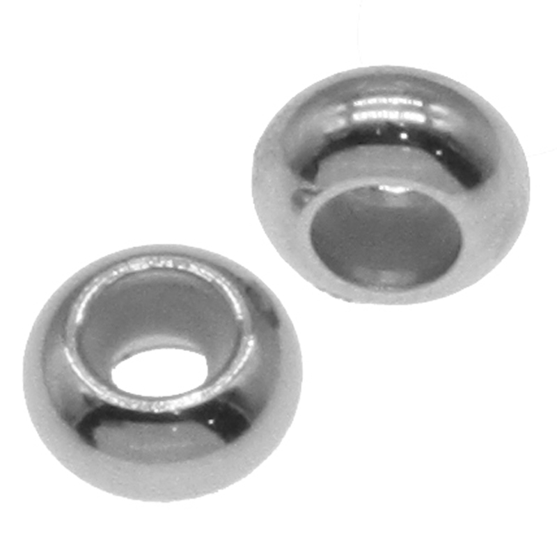 Edelstahl Stopper-Perlen, mit Gummi Kern, verschiedene Größen vorhanden, originale Farbe, verkauft von PC