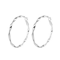 Zinc Alloy Hoop Earring, Donut, platinum color plated, fashion jewelry & for woman, 53*53mm 