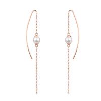 Plastic Pearl Zinc Alloy Earring, with Plastic Pearl, rose gold color plated, fashion jewelry & for woman, 80*6mm 