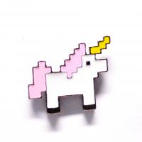 Zinc Alloy Jewelry Brooch, Unicorn, platinum color plated, for woman & enamel, 20*25mm 