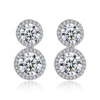 Cubic Zirconia Micro Pave Brass Earring, platinum plated, micro pave cubic zirconia & for woman 18*9.6mm 