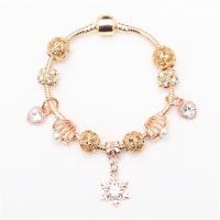 Zinc Alloy European Bracelets, with Acrylic, gold color plated & for woman & with rhinestone, golden 