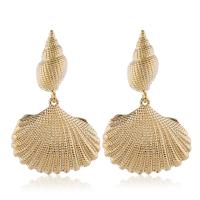 Zinc Alloy Drop Earring, stainless steel post pin, Shell, plated, for woman 34*54mm 
