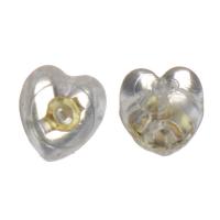 Silicone Ear Nut Component, with 925 Sterling Silver, Heart, white Approx 0.5mm 