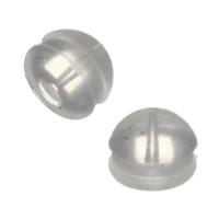 Silicone Ear Nut Component, with Brass, white Approx 0.5mm 