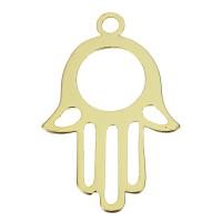 Hollow Brass Pendants, Hamsa, gold color plated, high quality plated Approx 2.5mm 