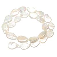 Freshwater Pearl Beads, Flat Oval, natural, white Approx 0.8mm, Approx 