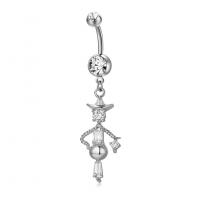 Brass Piercing Barbell, Strawman, plated, micro pave cubic zirconia & for woman 