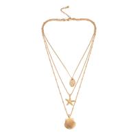 Zinc Alloy Necklace, with 5cm extender chain, gold color plated, vintage & multilayer & oval chain & ball chain & for woman, 18mm,20mm Approx 15.75 Inch, Approx 18.89 Inch, Approx 22.05 Inch 