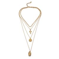 Zinc Alloy Necklace, with 5cm extender chain, gold color plated, multilayer & Boston chain & oval chain & for woman, 25mm,15mm,20mm Approx 14.18 Inch, Approx 15.75 Inch, Approx 18.90 Inch, Approx 23.63 Inch 