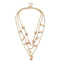 Zinc Alloy Necklace, with 5cm extender chain, gold color plated, three layers & oval chain & for woman, 14mm Approx 14.9 Inch, Approx 16.54 Inch, Approx 18.12 Inch 