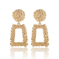 Zinc Alloy Drop Earring, Trapezium, gold color plated, vintage & for woman 