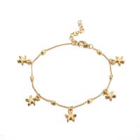 Zinc Alloy Anklet, with 5cm extender chain, Starfish, gold color plated, twist oval chain & for woman Approx 9.06 Inch 