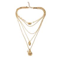 Zinc Alloy Necklace, with 5cm extender chain, gold color plated, multilayer & oval chain & for woman, 18mm,22mm Approx 7.88 Inch, Approx 13.39 Inch, Approx 18.90 Inch, Approx 21.26 Inch, Approx 22.05 Inch 