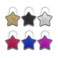 Zinc Alloy Bag Hanger, with Plastic, Star, silver color plated, portable & Collapsible & anti-skidding 