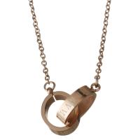 Stainless Steel Jewelry Necklace, with 2inch extender chain, rose gold color plated, oval chain & for woman 1.5mm Approx 17 Inch 