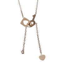 Stainless Steel Jewelry Necklace, with 2inch extender chain, rose gold color plated, oval chain & for woman  47mm,1.5mm Approx 17 Inch 