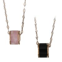 Stainless Steel Jewelry Necklace, with Resin, with 2inch extender chain, rose gold color plated, for woman 2mm Approx 16 Inch 