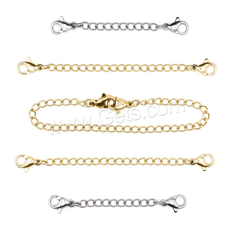Stainless Steel Extender Chain, plated, different size for choice, more colors for choice, Sold By Strand