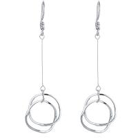 Zinc Alloy Drop Earring, real silver plated, fashion jewelry & for woman, 60*16mm 