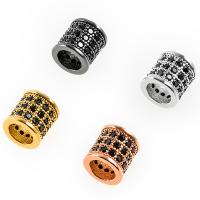 Zinc Alloy Jewelry Beads, plated, micro pave cubic zirconia 8.3*8mm 