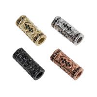 Zinc Alloy Tube Beads, Column, plated, for woman & with rhinestone 17.2*7.4MM 