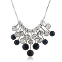 Crystal Zinc Alloy Necklace, with Crystal, silver color plated, for woman & with rhinestone .7 Inch 