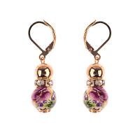 Zinc Alloy Lever Back Earring, with Porcelain, fashion jewelry & for woman 38mm 