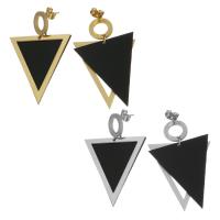 Stainless Steel Drop Earring, with Resin, Triangle, for woman 48mm 