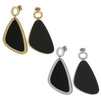 Stainless Steel Drop Earring, with Resin, plated, for woman 57mm 