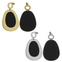 Stainless Steel Drop Earring, with Resin, plated, for woman 54mm 