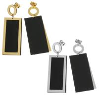 Stainless Steel Drop Earring, with Resin, plated, for woman 54mm 