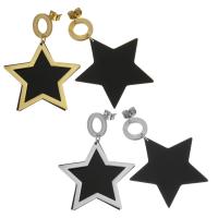 Stainless Steel Drop Earring, with Resin, Star, plated, for woman 47mm 